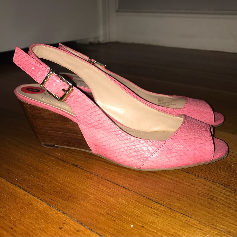 Pink Wedges with Buckle and strap